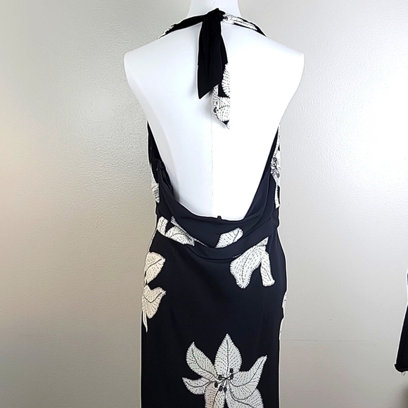 DRESSBARN Floral Dress Sz 14 Flowy Sexy Date Halter Coquette Boho Y2K Babydoll - Picture 3 of 7